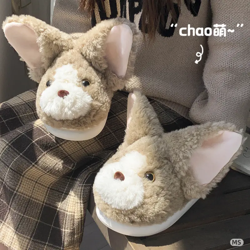 2025 New Cute Cotton Slippers Devon Meow Warm Women's Eva Women's Shoes for Outer Wear at Home Thickeneded Soft-Soled Cotton Slippers - Image 5