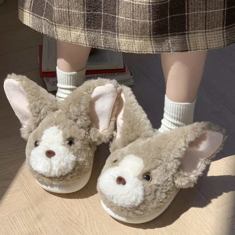 2025 New Cute Cotton Slippers Devon Meow Warm Women's Eva Women's Shoes for Outer Wear at Home Thickeneded Soft-Soled Cotton Slippers - Image 8