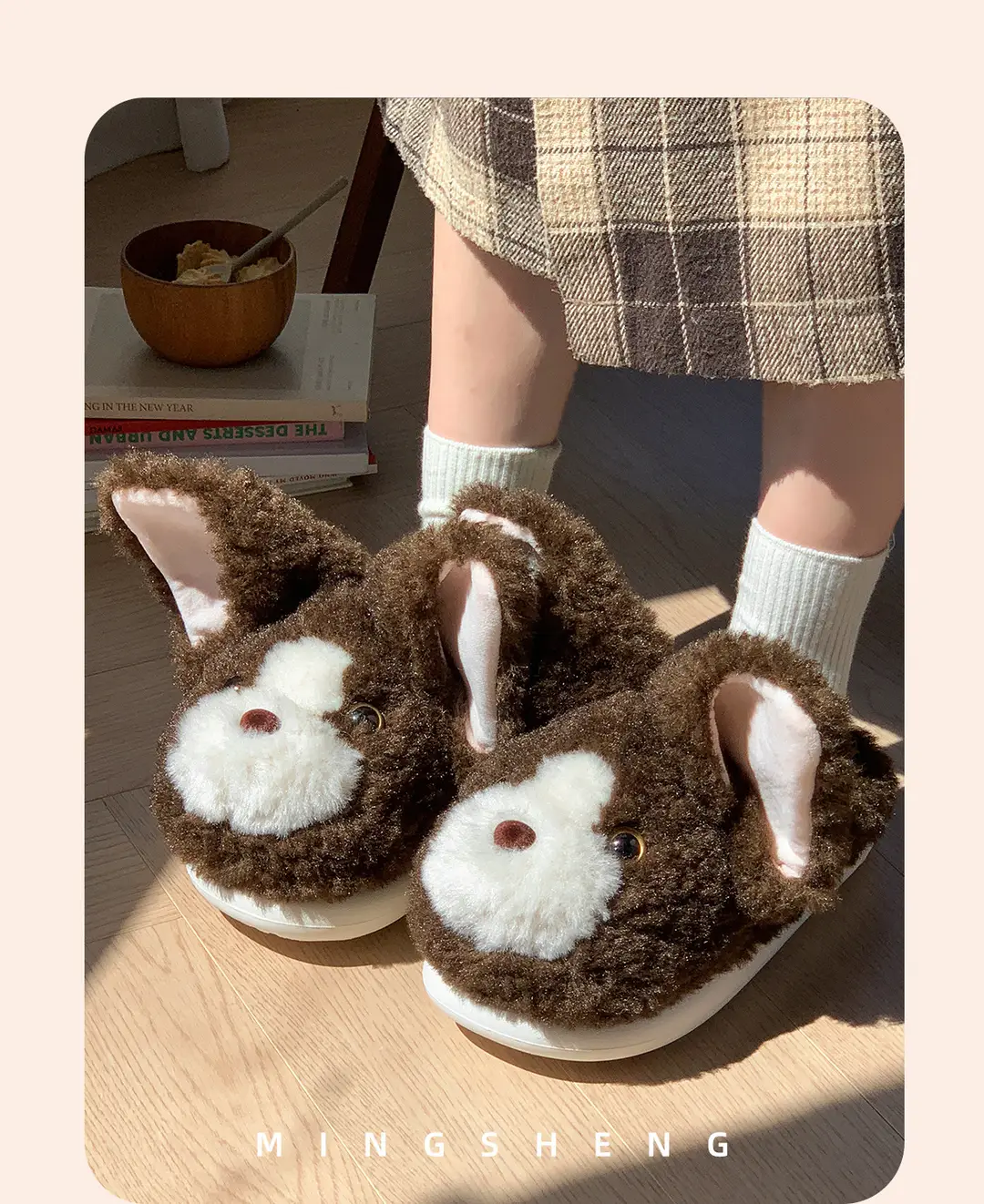2025 New Cute Cotton Slippers Devon Meow Warm Women's Eva Women's Shoes for Outer Wear at Home Thickeneded Soft-Soled Cotton Slippers — feature 7