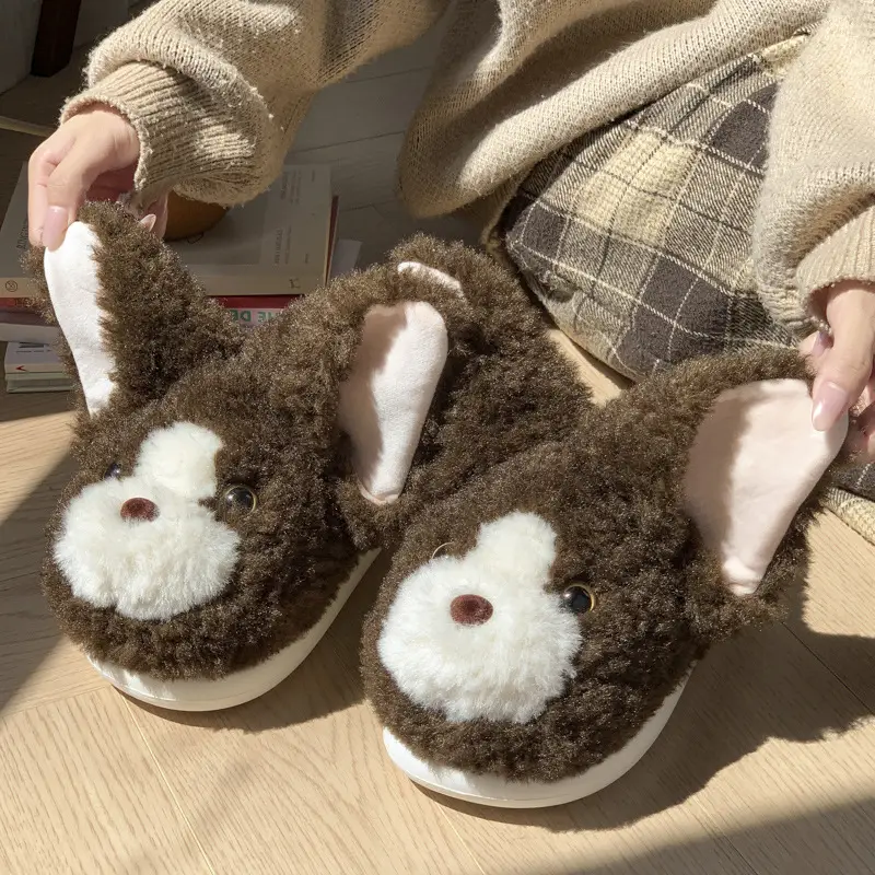 2025 New Cute Cotton Slippers Devon Meow Warm Women's Eva Women's Shoes for Outer Wear at Home Thickeneded Soft-Soled Cotton Slippers - Image 2