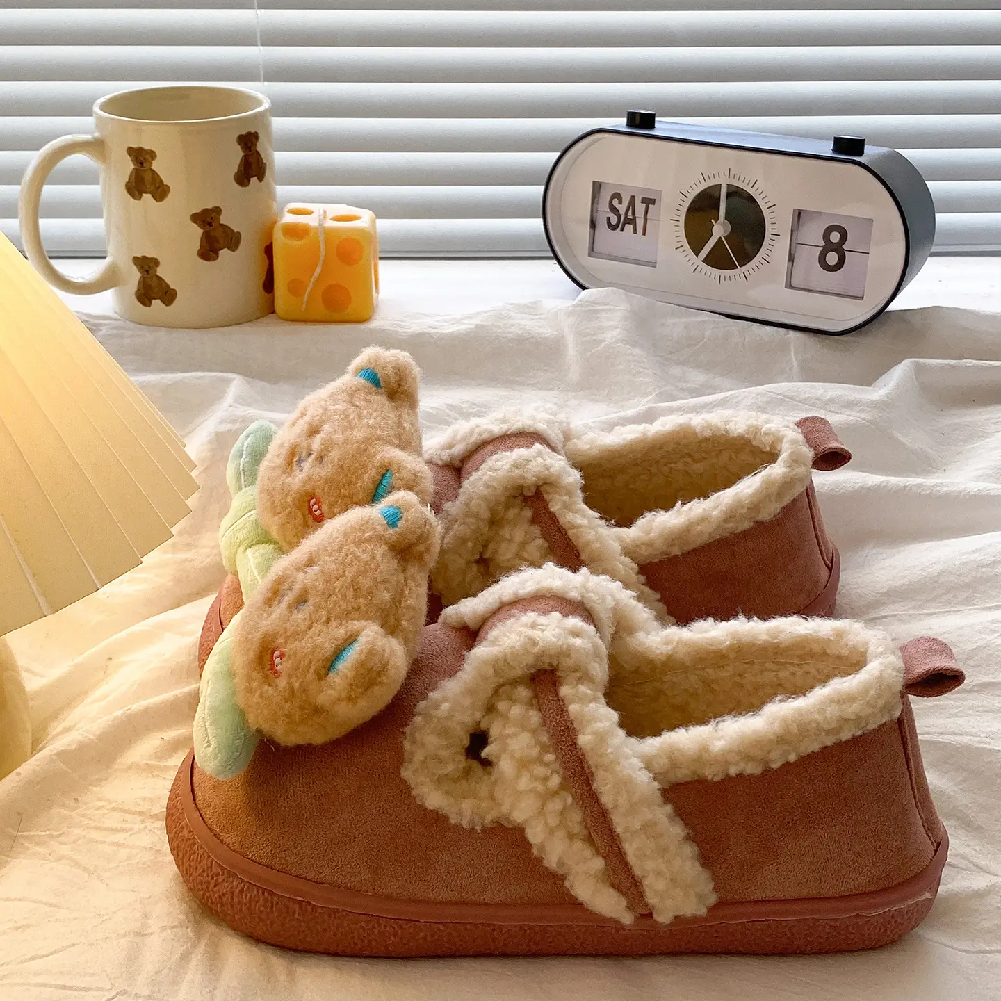 Women's Winter Warm Cotton Slippers with Heel Cover - Image 2