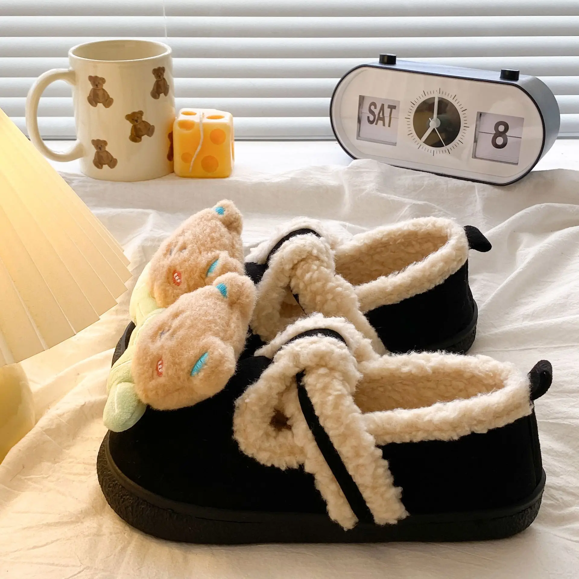 Women's Winter Warm Cotton Slippers with Heel Cover - Image 4