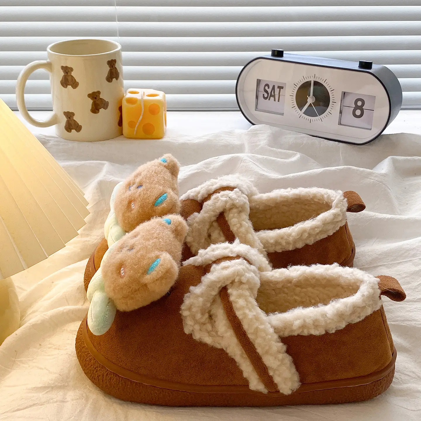 Women's Winter Warm Cotton Slippers with Heel Cover - Image 5