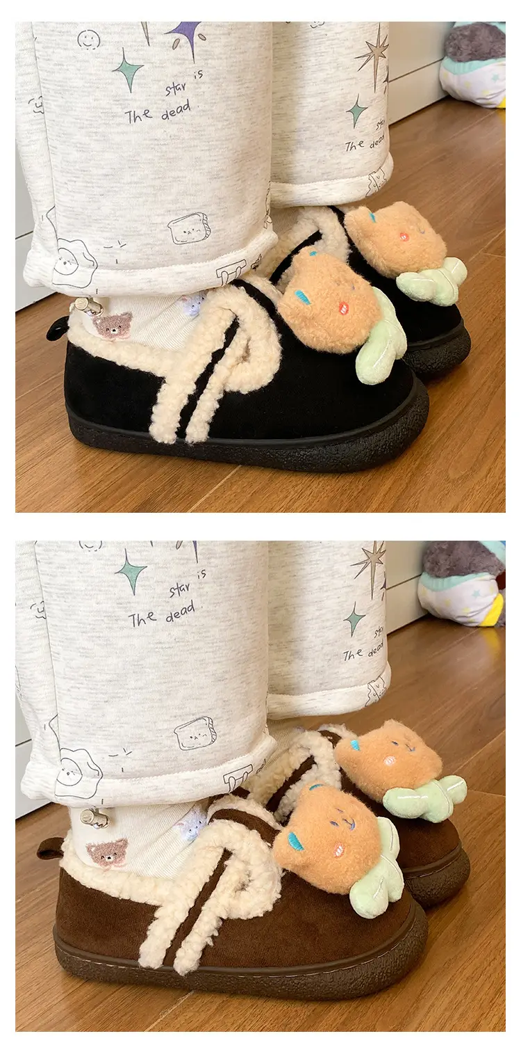 Women's Winter Warm Cotton Slippers with Heel Cover — feature 12