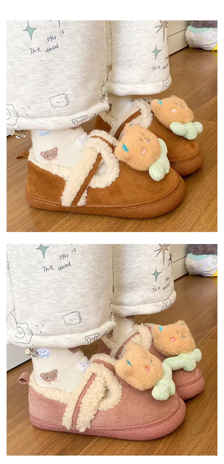 Women's Winter Warm Cotton Slippers with Heel Cover — feature 13