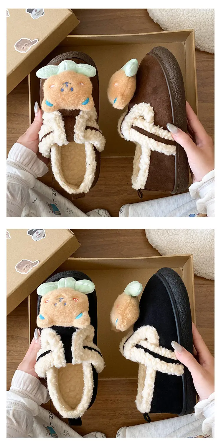 Women's Winter Warm Cotton Slippers with Heel Cover — feature 14
