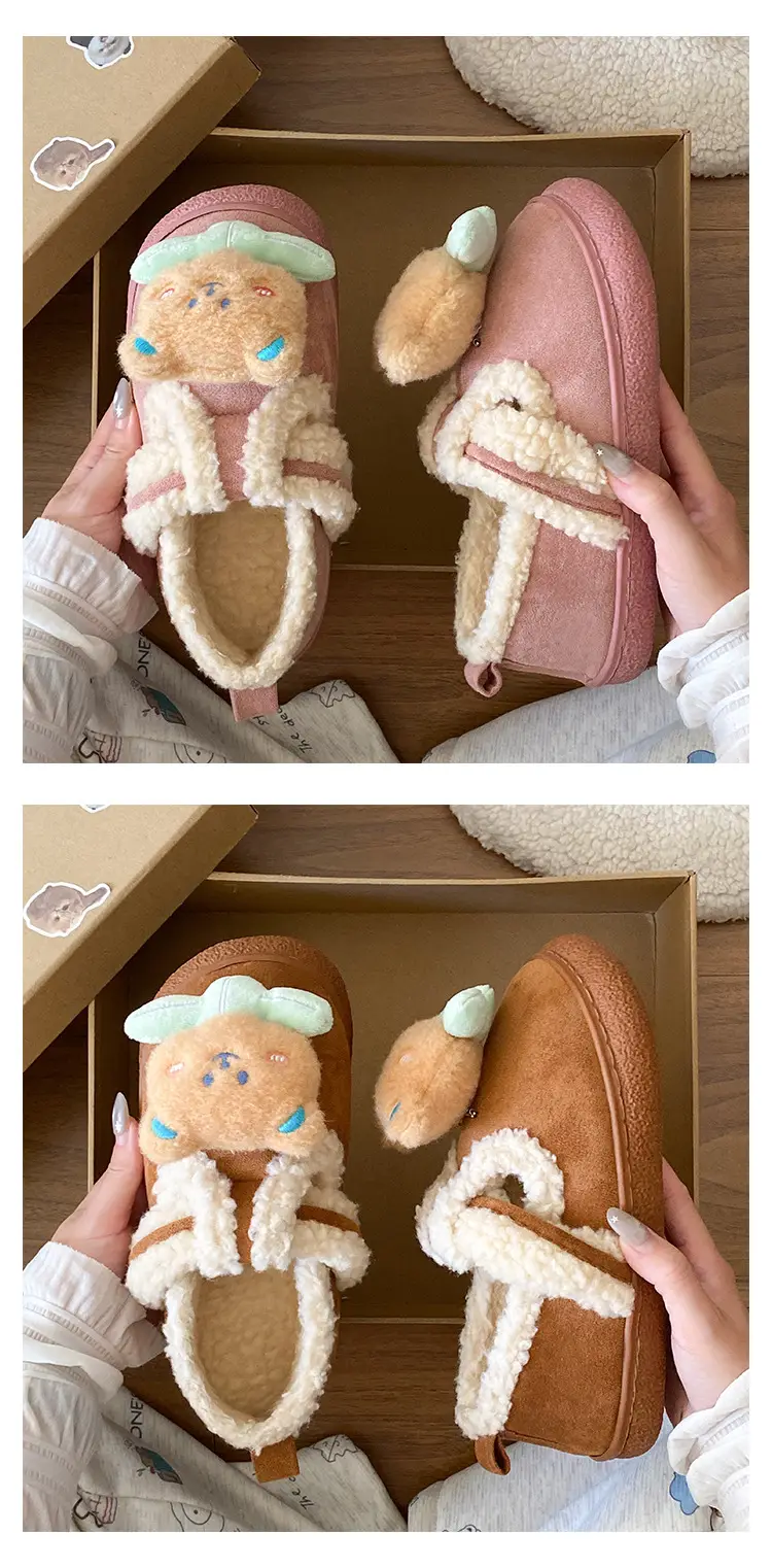 Women's Winter Warm Cotton Slippers with Heel Cover — feature 15