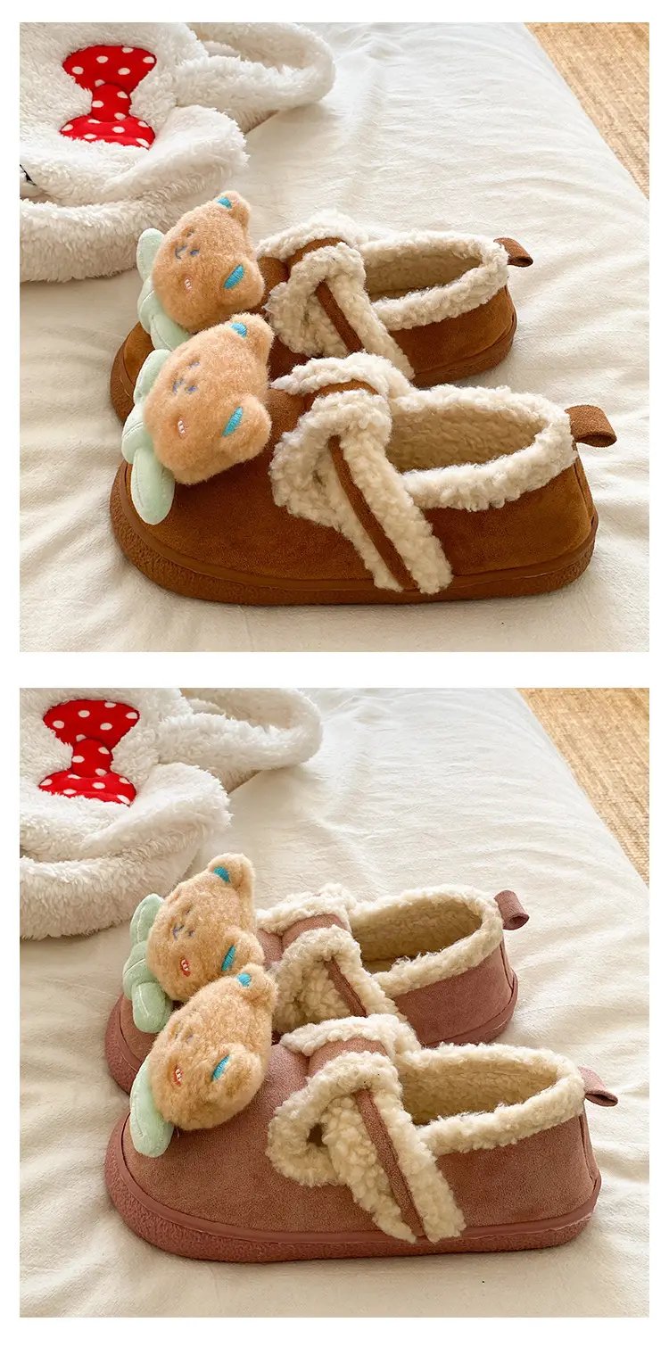 Women's Winter Warm Cotton Slippers with Heel Cover — feature 17