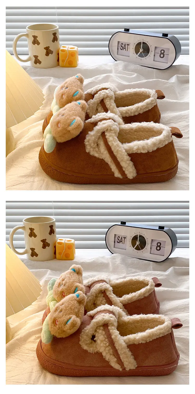 Women's Winter Warm Cotton Slippers with Heel Cover — feature 19