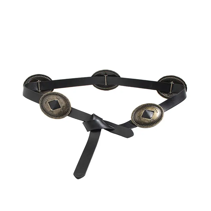 Western Style Women's Knotted Belt Black - Image 4