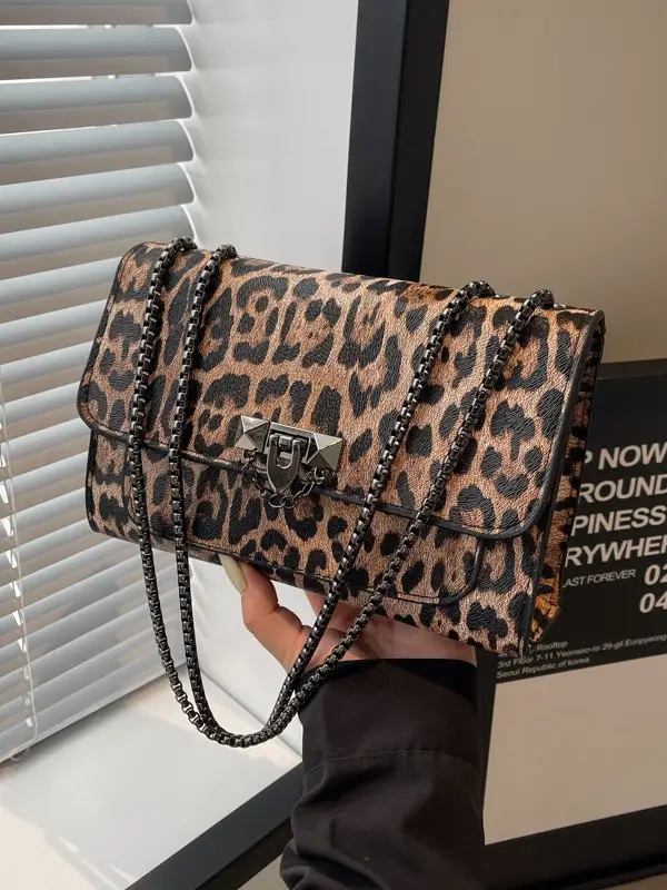 Leopard Print Crossbody Bag for Women New Casual Fashion - Image 5