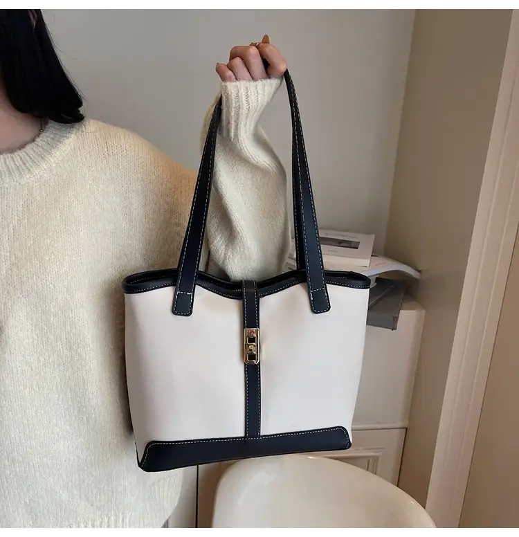Women's Large Capacity Textured Shoulder Bag Beige 2025 — feature 20