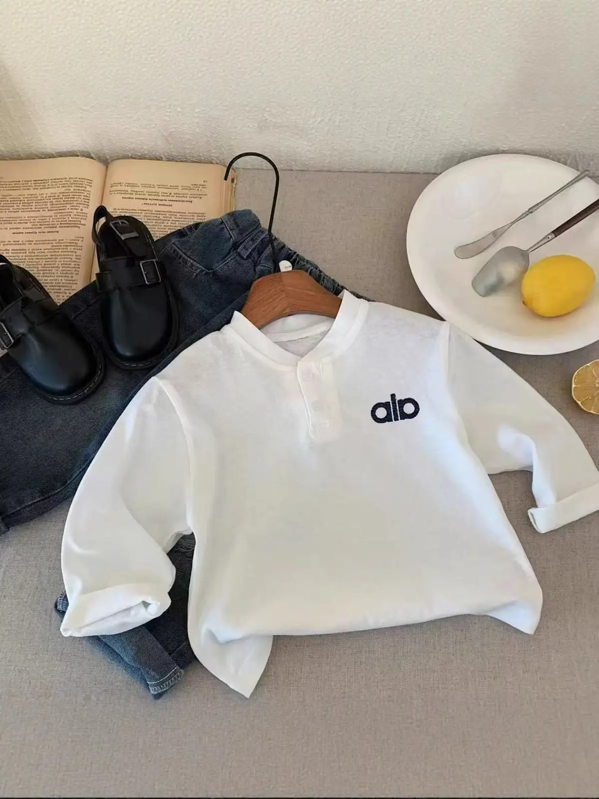 Alphabet Printed Grey Polo T-Shirt for Boys