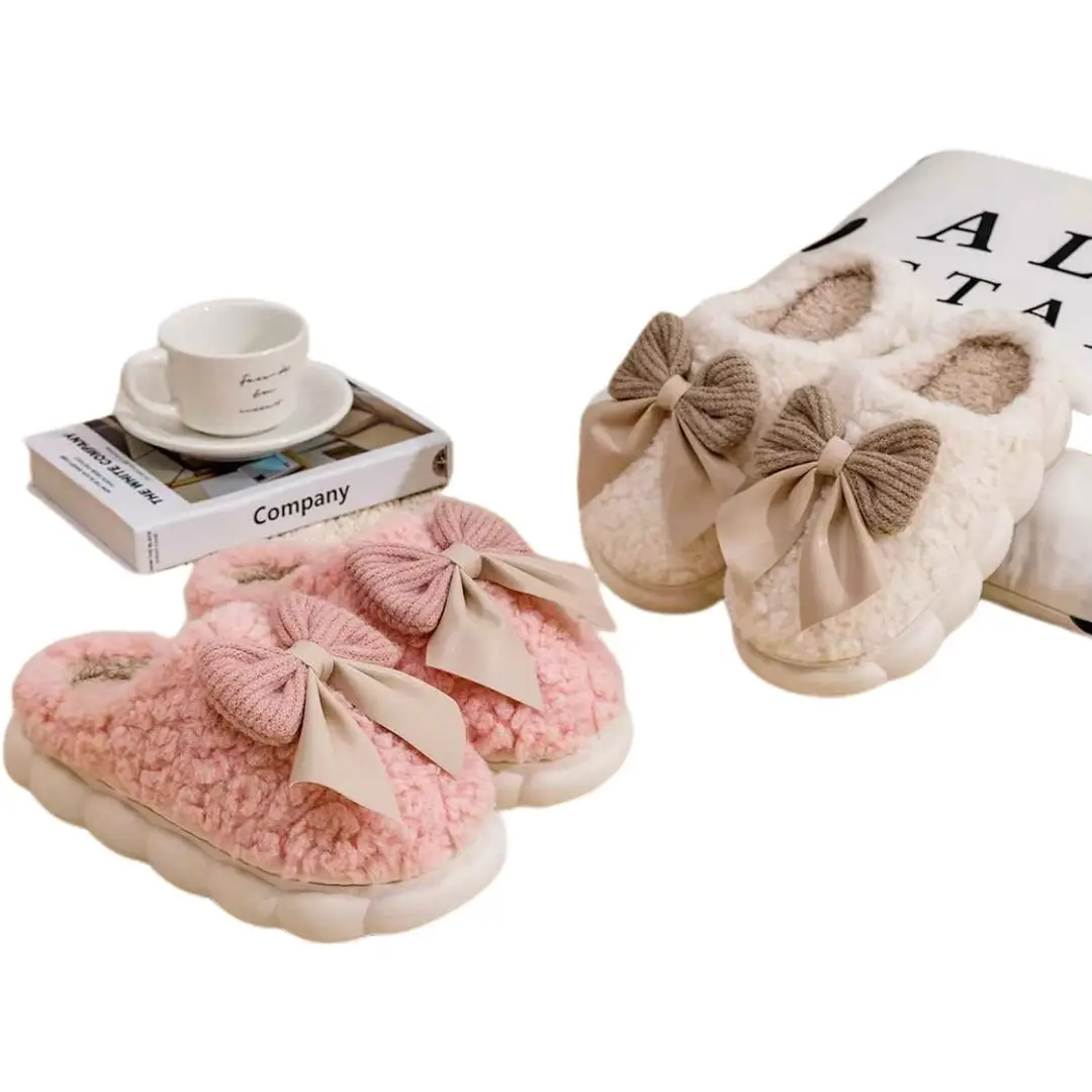 Cotton Slippers for Women, Winter Home Indoor Autumn and Winter Women's Home New Men's Waterproof Kidsren's Thick-Soled Slippers