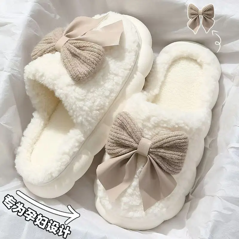 Cotton Slippers for Women, Winter Home Indoor Autumn and Winter Women's Home New Men's Waterproof Kidsren's Thick-Soled Slippers