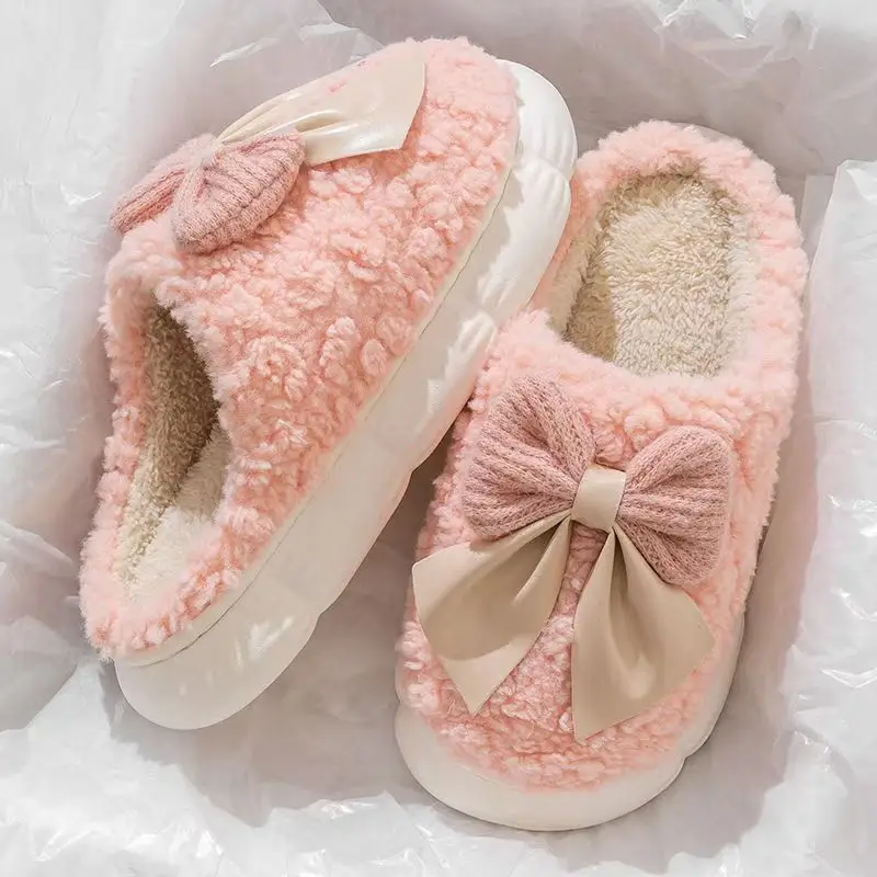Cotton Slippers for Women, Winter Home Indoor Autumn and Winter Women's Home New Men's Waterproof Kidsren's Thick-Soled Slippers