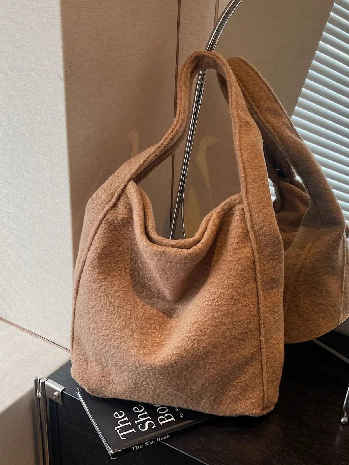 Brown Faux Leather Crossbody Bag Large Capacity Women - Image 4