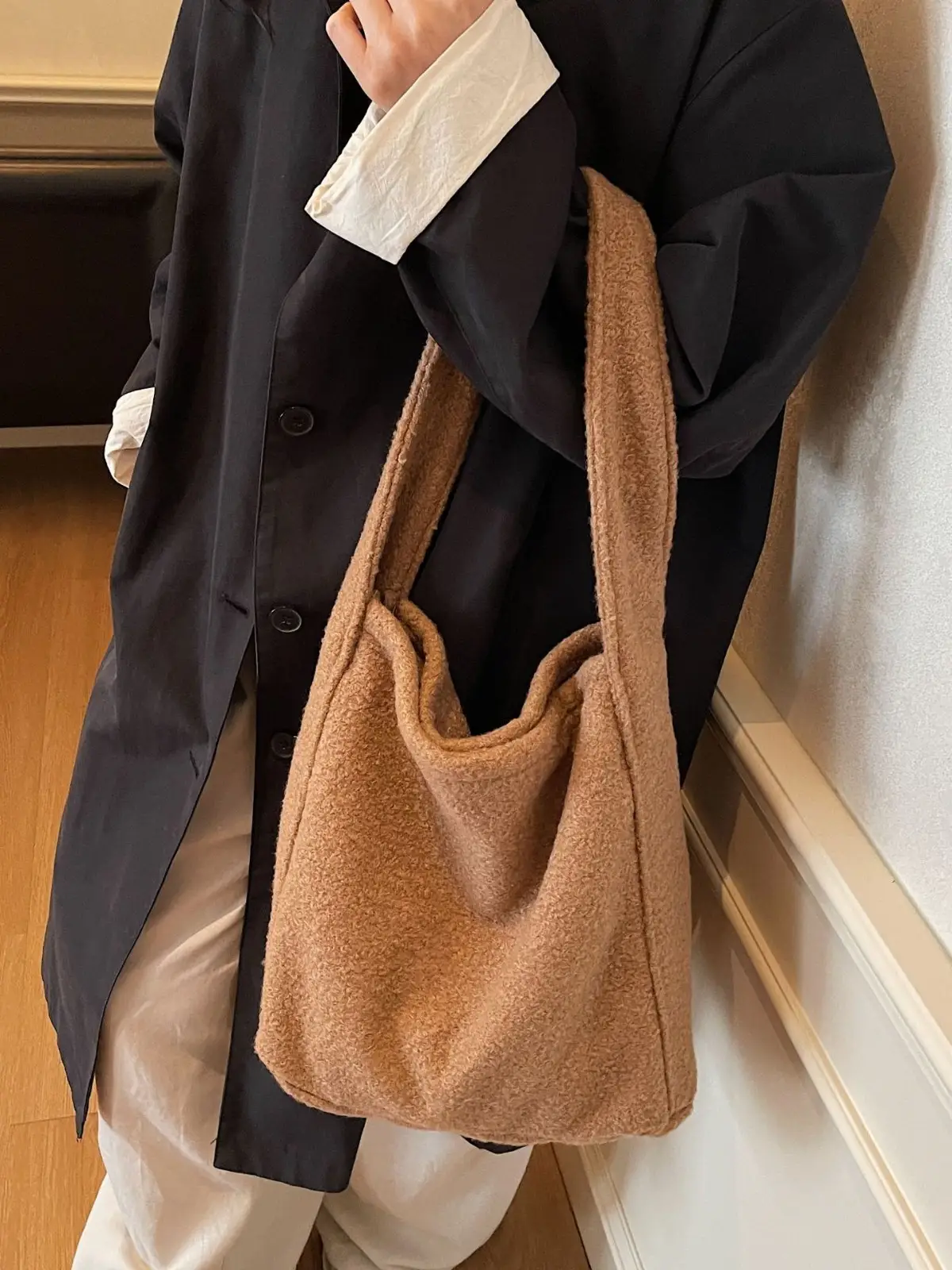 Brown Faux Leather Crossbody Bag Large Capacity Women - Image 5