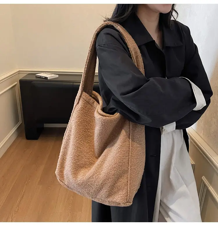 Brown Faux Leather Crossbody Bag Large Capacity Women — feature 5