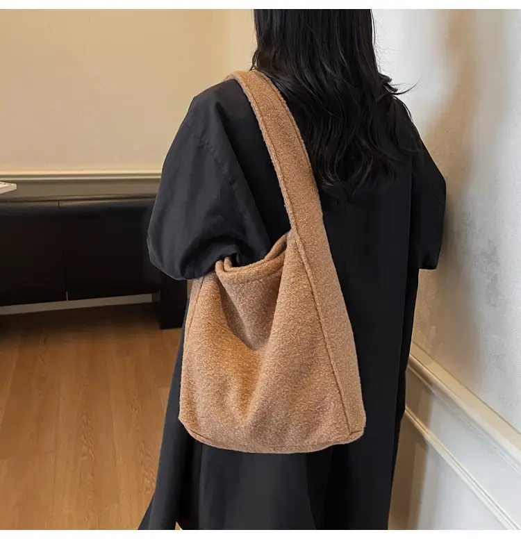 Brown Faux Leather Crossbody Bag Large Capacity Women — feature 6