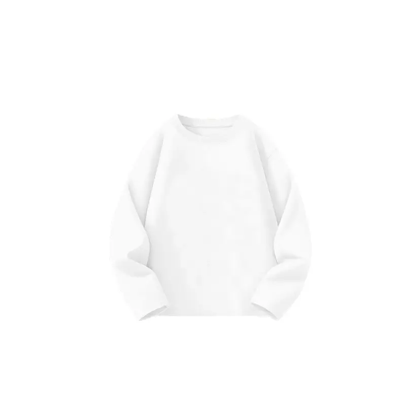 100% Cotton Long Sleeve Spring T-Shirt White Boys Girls - Image 7