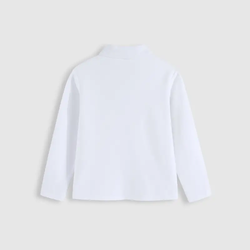 White Long-Sleeved Polo Shirt for Boys Spring — feature 11