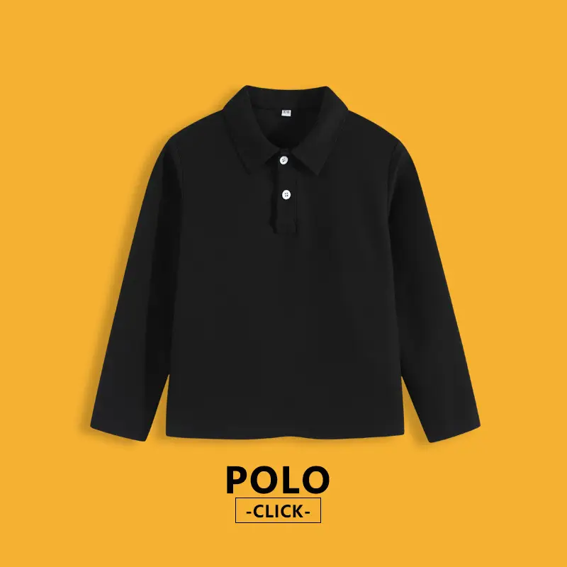 White Long-Sleeved Polo Shirt for Boys Spring - Image 7