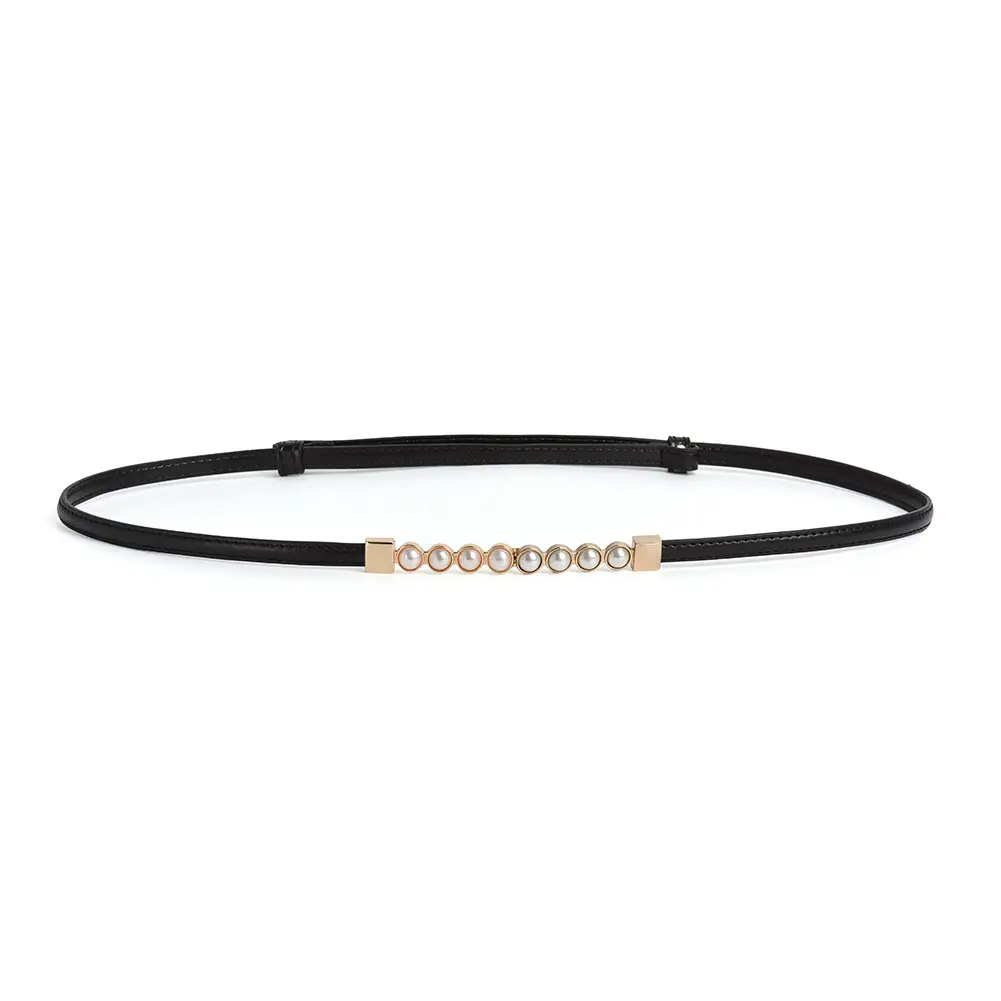 Women's High-End Leather Belt with Pearl Buckle - Image 8
