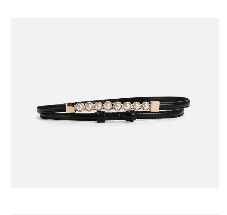 Women's High-End Leather Belt with Pearl Buckle — feature 10