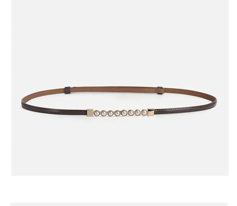 Women's High-End Leather Belt with Pearl Buckle — feature 11