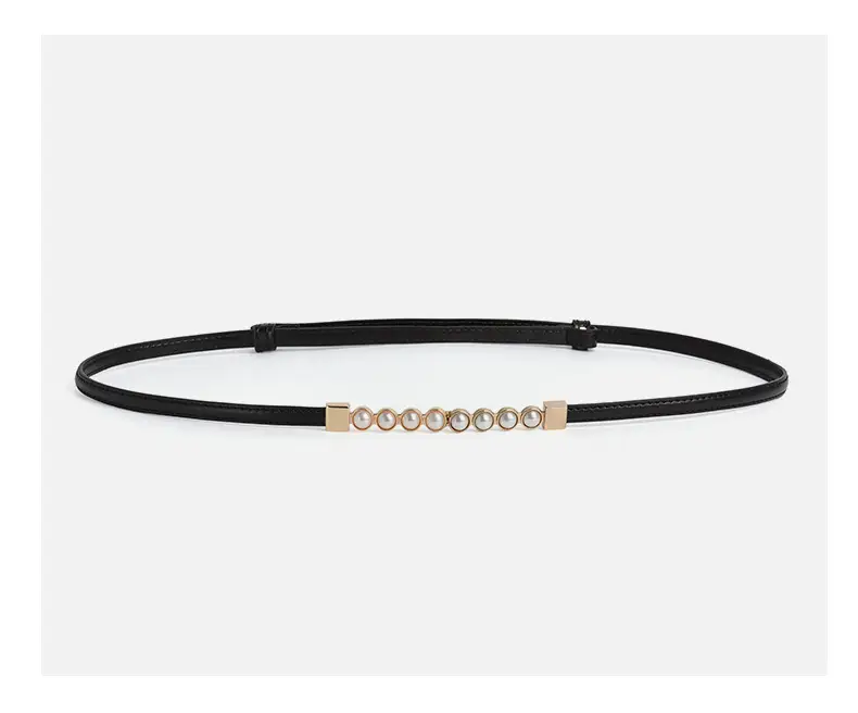 Women's High-End Leather Belt with Pearl Buckle — feature 9