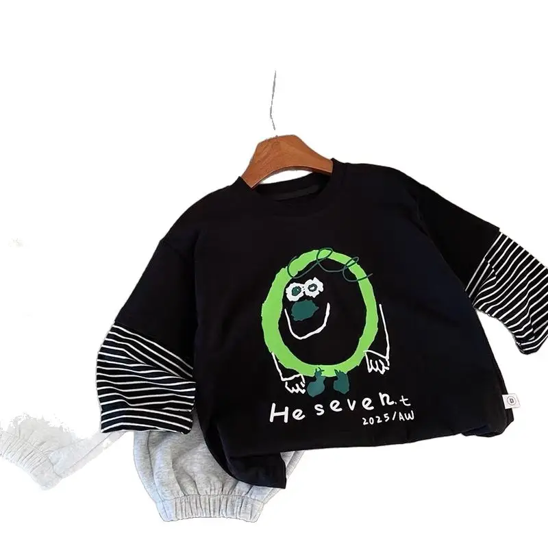 Boys Grey T-Shirt with Cartoon Design Spring Autumn 2025 - Image 7