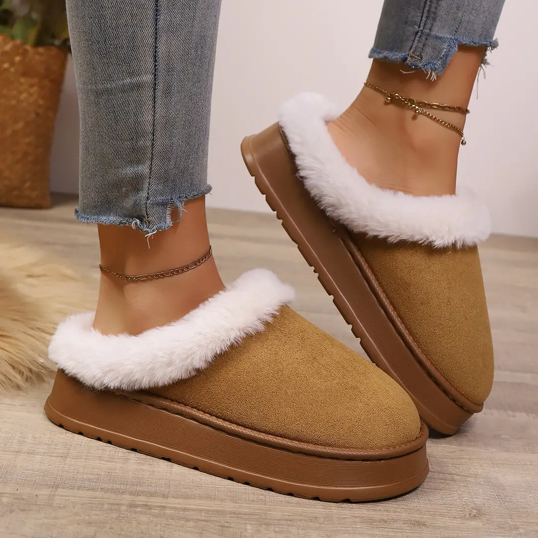 Cotton Slippers for Men in Autumn and Winter Thick-Soled Non-Slip Couples Indoor Home Household Soft-Soled Warm Slippers for Women in Winter - Image 4