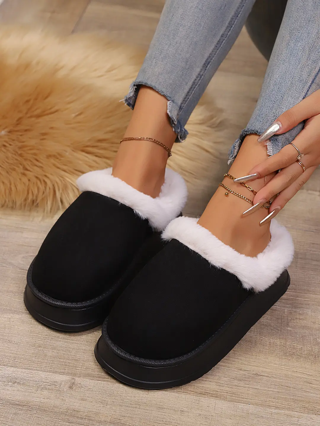 Cotton Slippers for Men in Autumn and Winter Thick-Soled Non-Slip Couples Indoor Home Household Soft-Soled Warm Slippers for Women in Winter — feature 11