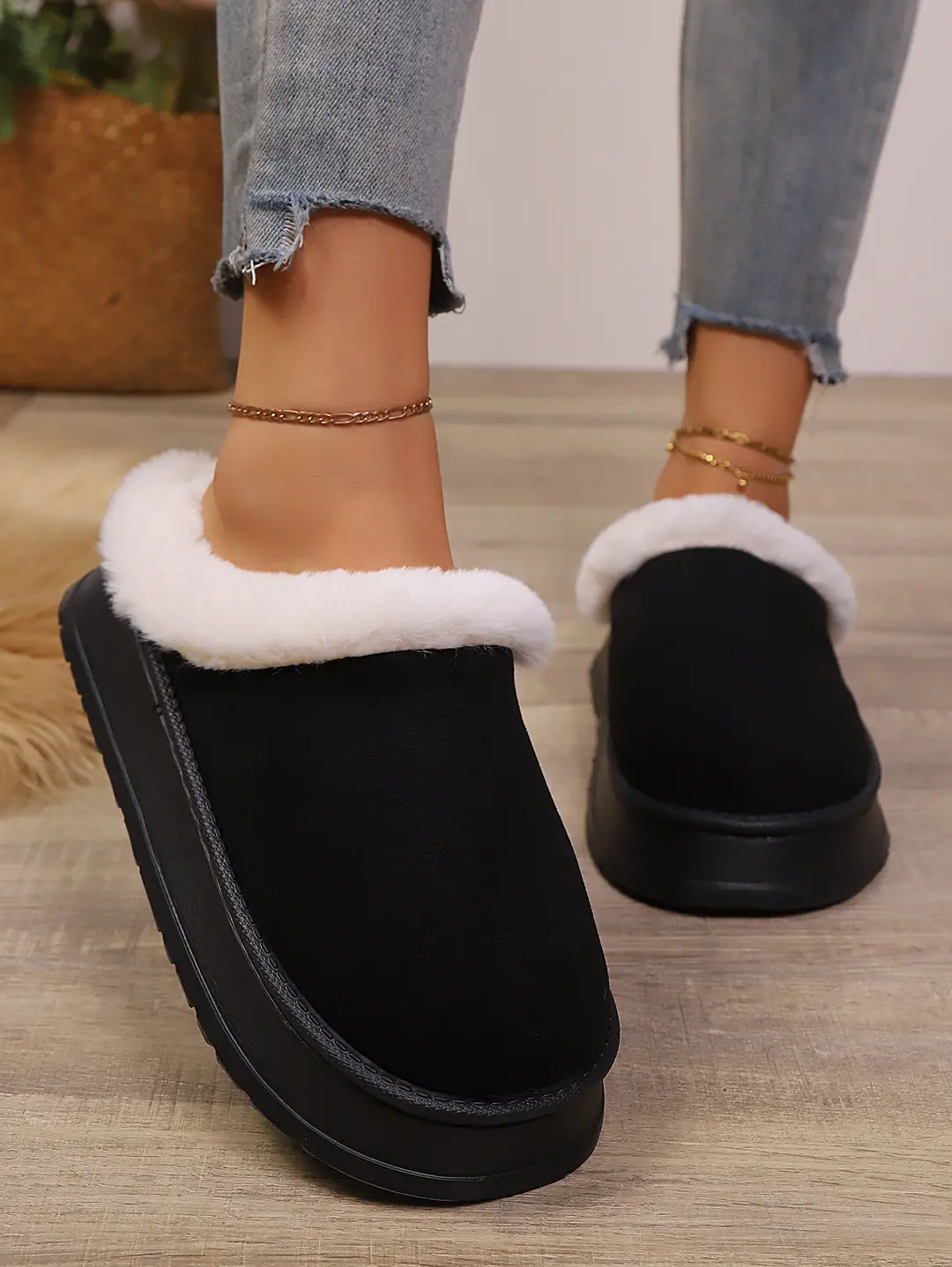Cotton Slippers for Men in Autumn and Winter Thick-Soled Non-Slip Couples Indoor Home Household Soft-Soled Warm Slippers for Women in Winter — feature 12