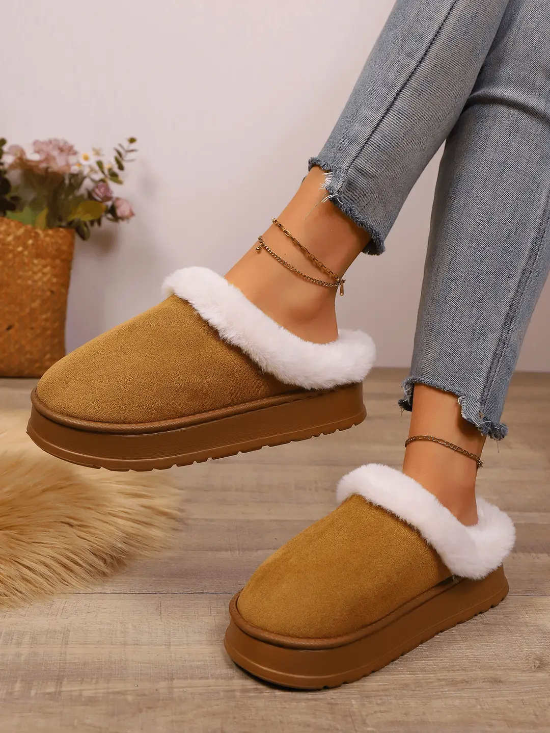 Cotton Slippers for Men in Autumn and Winter Thick-Soled Non-Slip Couples Indoor Home Household Soft-Soled Warm Slippers for Women in Winter — feature 7