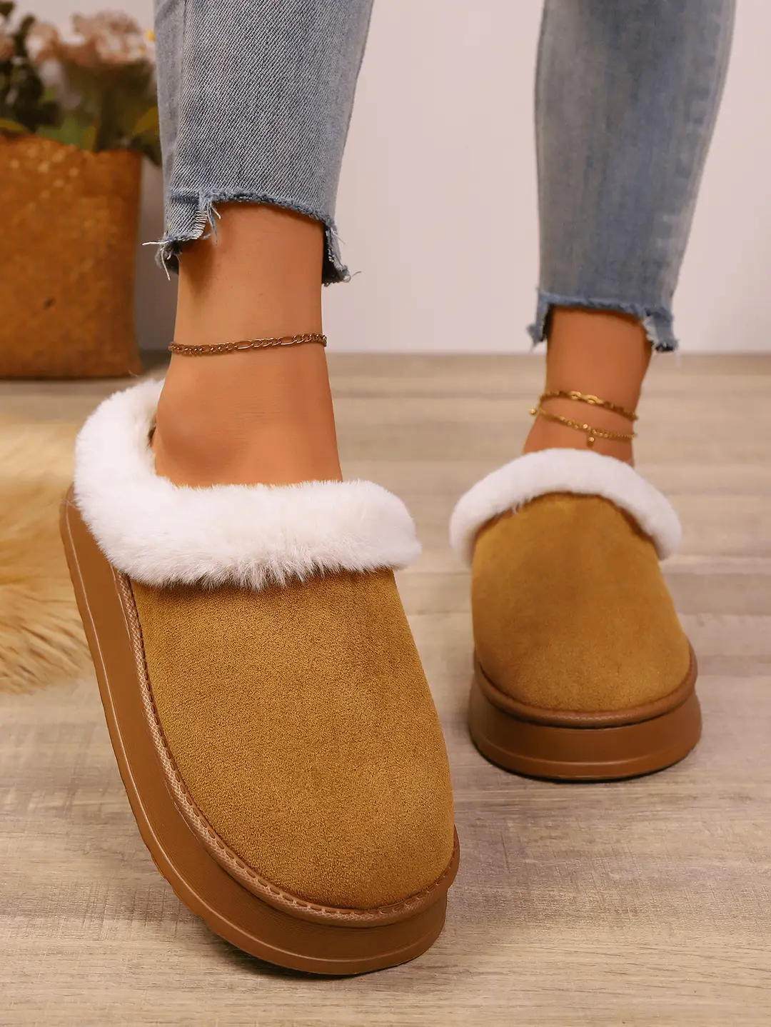Cotton Slippers for Men in Autumn and Winter Thick-Soled Non-Slip Couples Indoor Home Household Soft-Soled Warm Slippers for Women in Winter — feature 8