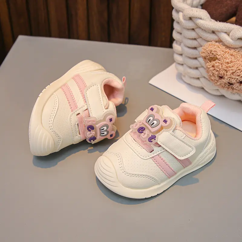 Baby Toddler Shoes White Pink Soft Sole Non-Slip 2025