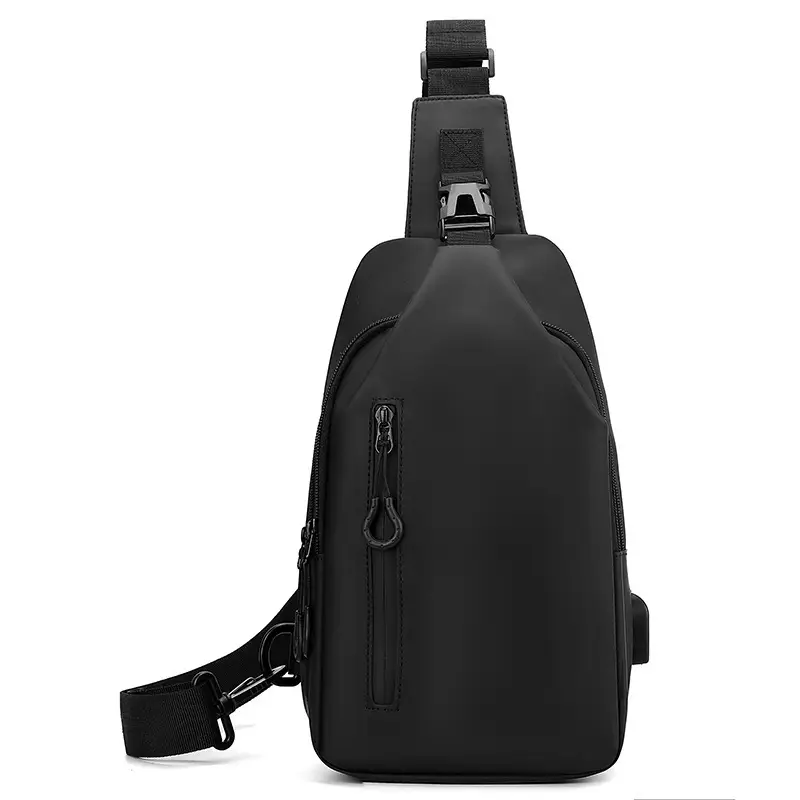 Men's Black USB Charging Crossbody Phone Bag - Image 13