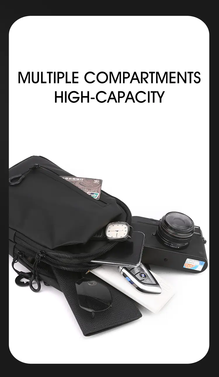 Men's Black USB Charging Crossbody Phone Bag — feature 14