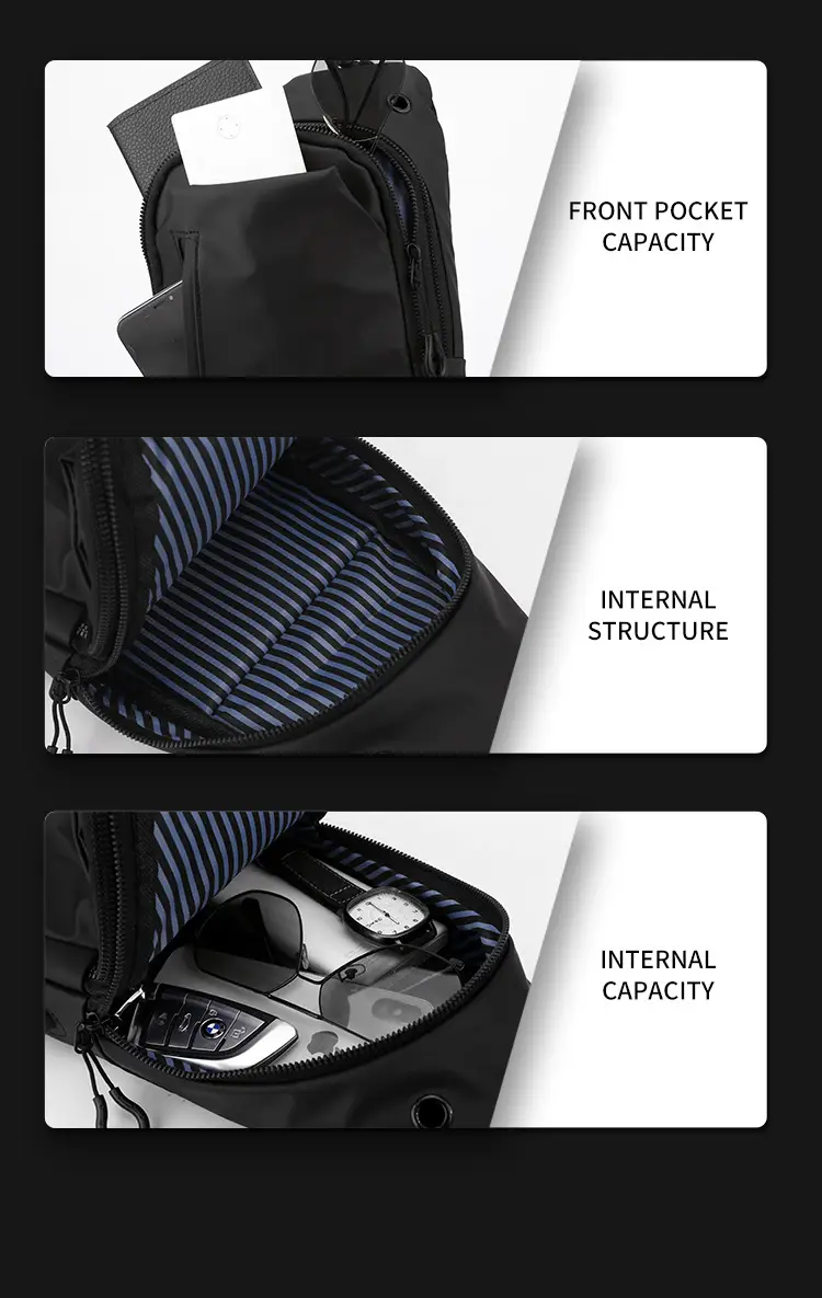Men's Black USB Charging Crossbody Phone Bag — feature 15