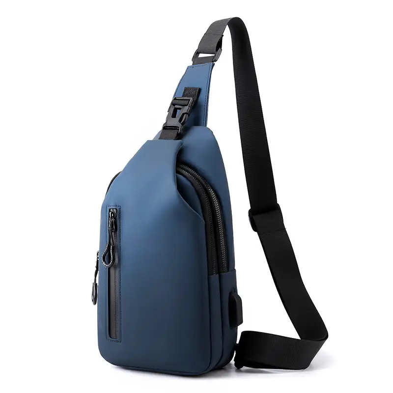 Men's Black USB Charging Crossbody Phone Bag - Image 4