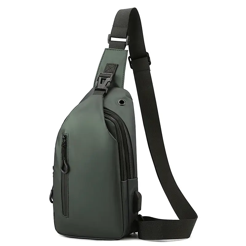 Men's Black USB Charging Crossbody Phone Bag - Image 7