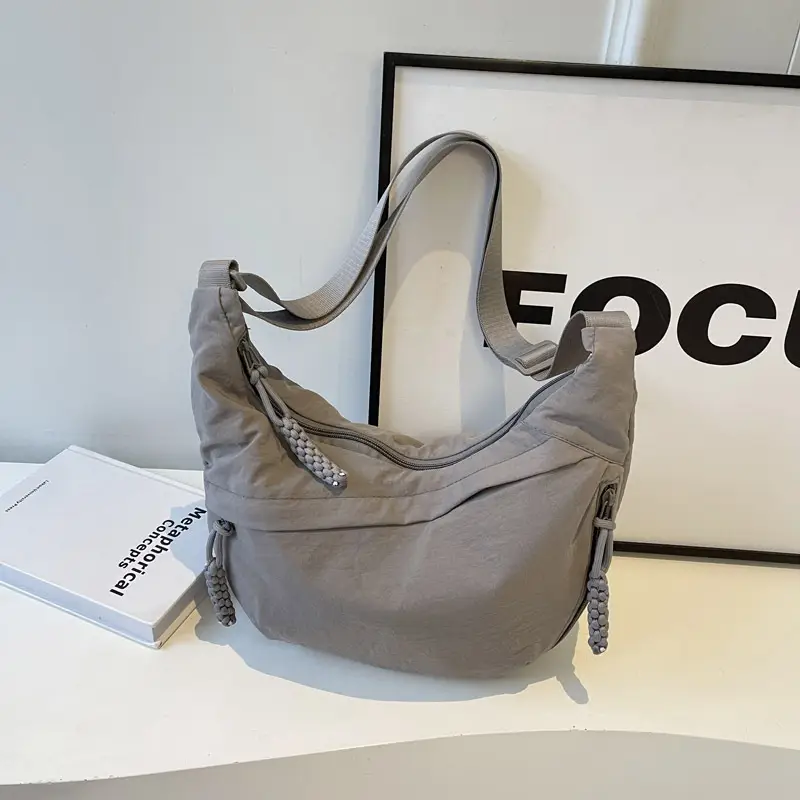 Women's Orange Nylon Crossbody Bag Large Capacity Casual Commute - Image 10