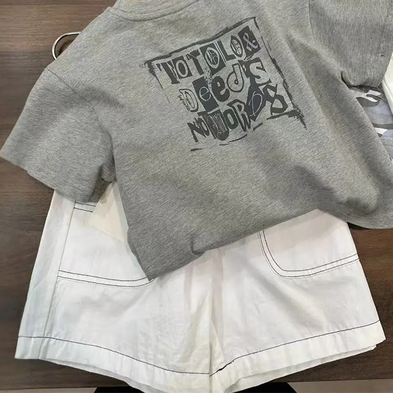 Bora Kids T-Shirt Grey Short Sleeve Korean Style
