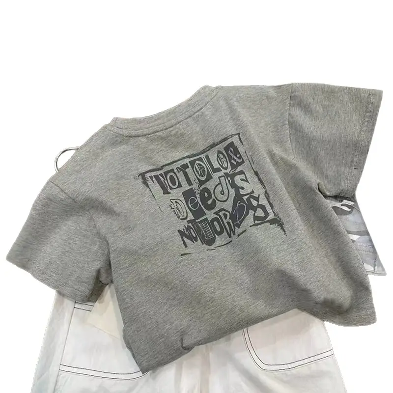 Bora Kids T-Shirt Grey Short Sleeve Korean Style