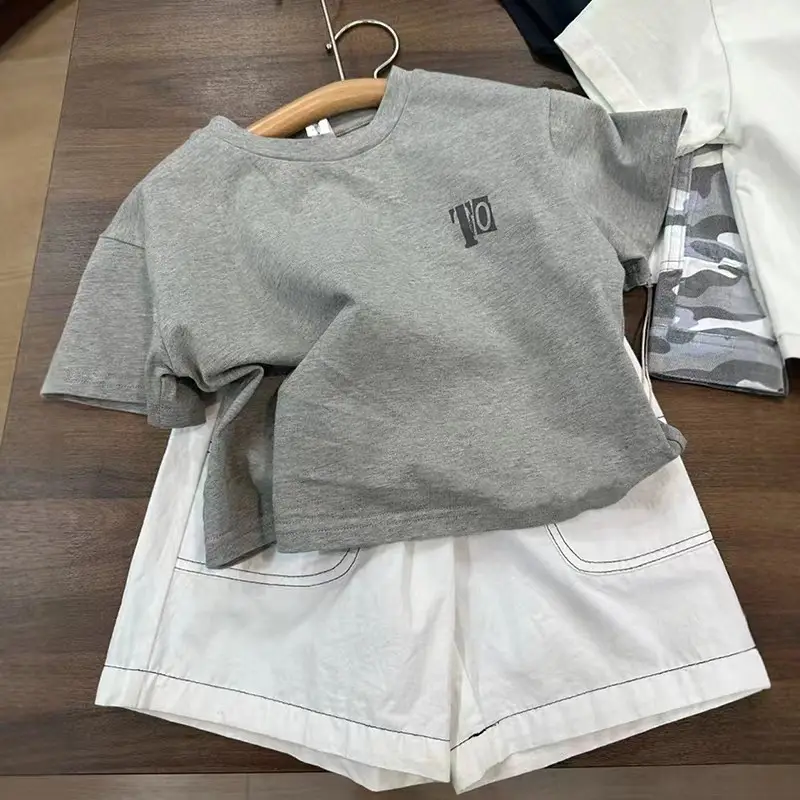 Bora Kids T-Shirt Grey Short Sleeve Korean Style — feature 8