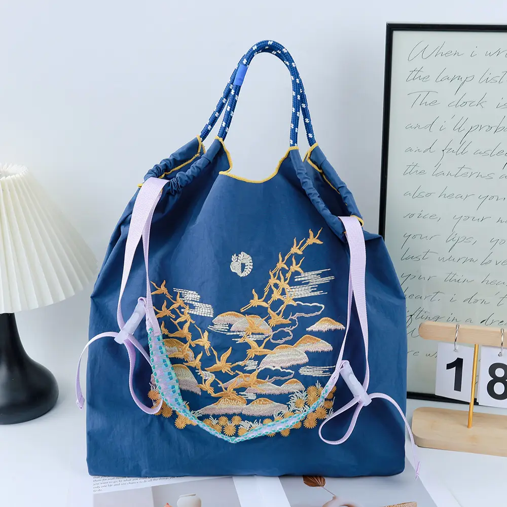 Cartoon Embroidered Eco-Friendly Shoulder Bags 4 Pcs - Image 13