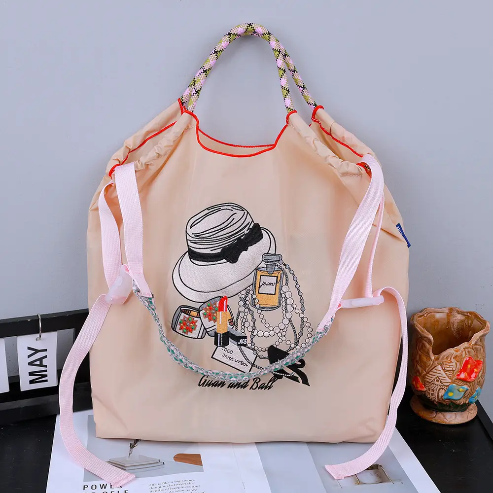 Cartoon Embroidered Eco-Friendly Shoulder Bags 4 Pcs - Image 17