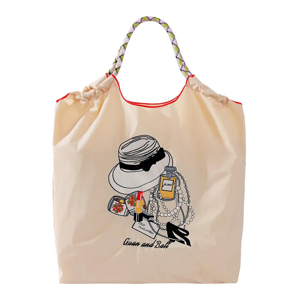 Cartoon Embroidered Eco-Friendly Shoulder Bags 4 Pcs - Image 4